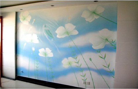  固始画墙绘怎么画好白云的蓬松感？