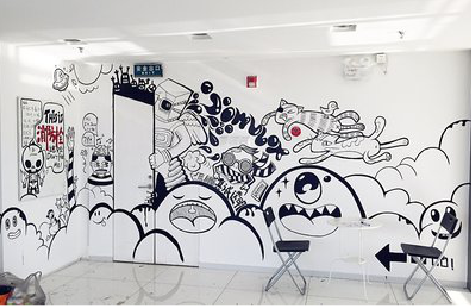  固始手绘墙并非传统涂鸦。